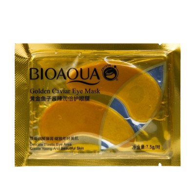 Гидрогелевые патчи под глаза BIOAQUA Golden Caviar Eye Mask c золотом и икрой 7.5 г