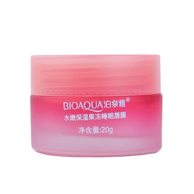 Ночная маска для губ BIOAQUA Lip Sleeping Mask с экстрактом клубники 20 г