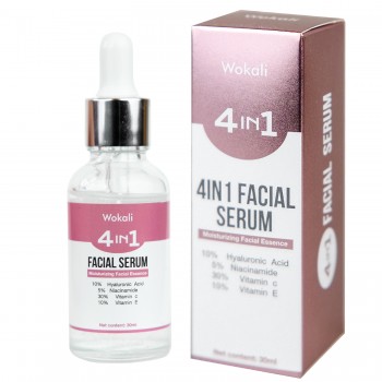 Сыворотка Wokali 4 in 1 Facical Serum увлажняющая с гиалуроновой кислотой, витаминами C, E и ниацинадами 30 мл