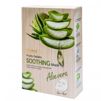 Тканинна маска Wokali Aloe Vera Fruits Gelato Soothing Mask з екстрактом алое вера HA-3012 (30мл*10шт)