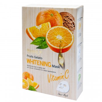 Тканинна маска Wokali Vitamin C Fruits Gelato Whitening Mask з екстрактом апельсина HA-3008 (30мл*10шт)