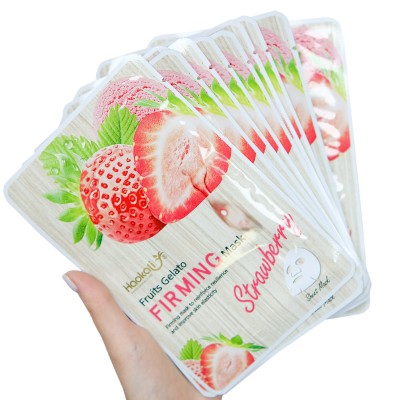 Тканинна маска Wokali Strawberry Fruits Gelato Firming Mask з екстрактом полуниці HA-3009 (30мл*10шт)