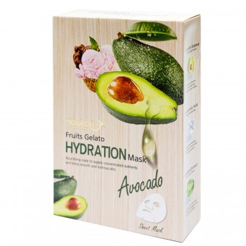 Тканинна маска Wokali Avocado Fruits Gelato Hydration Mask з екстрактом авокадо HA-3010 (30мл*10шт)