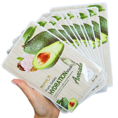 Тканевая маска Wokali Avocado Fruits Gelato Hydration Mask с экстрактом авокадо HA-3010 (30мл*10шт)