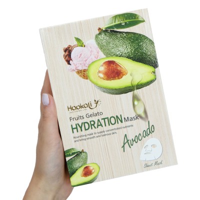 Тканевая маска Wokali Avocado Fruits Gelato Hydration Mask с экстрактом авокадо HA-3010 (30мл*10шт)