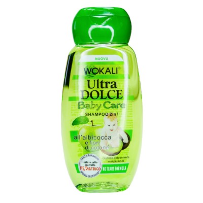 Дитячий шампунь Wokali Ultra Dolce Shampoo Baby Care яблуко і ківі 2в1 WKL188 220 мл