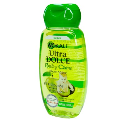 Дитячий шампунь Wokali Ultra Dolce Shampoo Baby Care яблуко і ківі 2в1 WKL188 220 мл