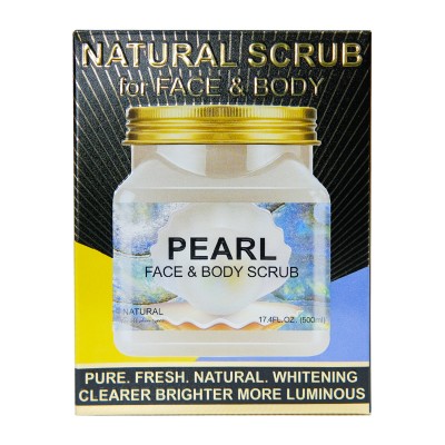 Натуральний скраб для обличчя і тіла Wokali Pearl Face and Body Scrub з перлами WKL596 500 мл