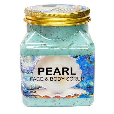 Натуральный cкраб для лица и тела Wokali Pearl Face and Body Scrub с жемчугом WKL596 500 мл