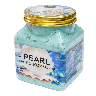 Натуральный cкраб для лица и тела Wokali Pearl Face and Body Scrub с жемчугом WKL596 500 мл