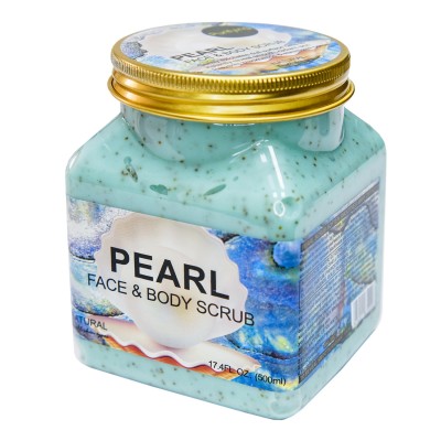 Натуральний скраб для обличчя і тіла Wokali Pearl Face and Body Scrub з перлами WKL596 500 мл