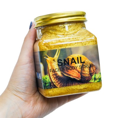 Натуральний скраб для обличчя і тіла Wokali Snail Face and Body Scrub з муцином равлика WKL594 500 мл