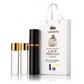 Міні парфум жіночий з феромонами Lacoste Eau De Lacoste L.12.12 Pour Elle Elegant 3х15 мл