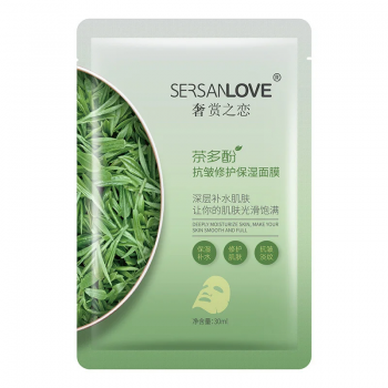 Антивікова маска для обличчя SERSANLOVE Tea Polyphenols Anti Wrinkle Mask з поліфенолами зеленого чаю поштучно