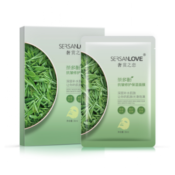 Антивозрастная маска для лица SERSANLOVE Tea Polyphenols Anti Wrinkle Mask с полифенолами зеленого чая (в упаковке 6 шт)