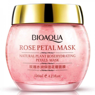 Гелева маска для обличчя BIOAQUA Rosepetal Mask Natural Plant Rosehydrating Petals Mask з пелюстками троянд 120 г