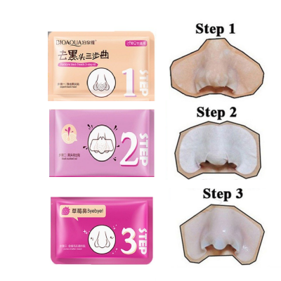 Очищаючі смужки для носа BIOAQUA 3 Step Pink