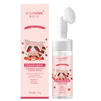 Пінка-мус для вмивання SERSANLOVE Strawberry Amino Acid Cleanser Mousse з екстрактом полуниці 150 мл