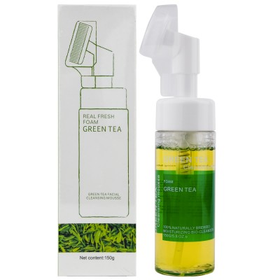 Пінка-мус для вмивання Wokali Green Tea Real Fresh Foam Facial Cleansing Mousse з екстрактом зеленого чаю 150 мл