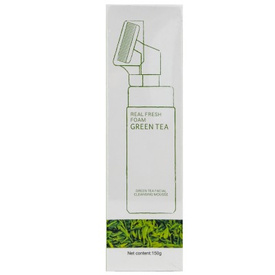 Пінка-мус для вмивання Wokali Green Tea Real Fresh Foam Facial Cleansing Mousse з екстрактом зеленого чаю 150 мл