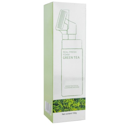 Пінка-мус для вмивання Wokali Green Tea Real Fresh Foam Facial Cleansing Mousse з екстрактом зеленого чаю 150 мл