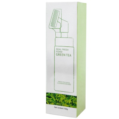 Пінка-мус для вмивання Wokali Green Tea Real Fresh Foam Facial Cleansing Mousse з екстрактом зеленого чаю 150 мл