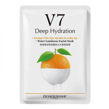 Тканевая витаминная маска для лица BIOAQUA V7 Deep Hydration Апельсин