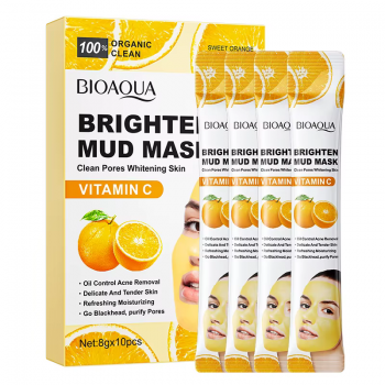 Набор грязевых масок для лица BIOAQUA Vitamin C с осветляющим эффектом (8 г*10 шт)