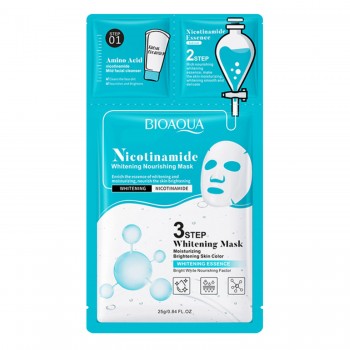 Тканевая маска для лица 3в1 BIOAQUA Niacinamide для осветления и восстановления кожи
