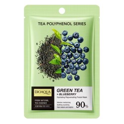 Тканевая маска для лица BIOAQUA Green Tea + Blueberry увлажняющая 25 г