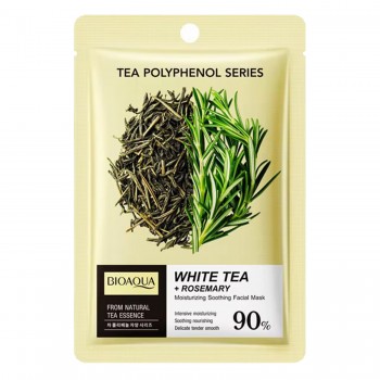 Тканевая маска для лица BIOAQUA White Tea + Rosemary увлажняющая, успокаивающая 25 г