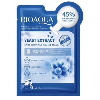 Тканевая маска для лица BIOAQUA Yeast Extrac с экстрактом дрожжей, омолаживающая 30 г