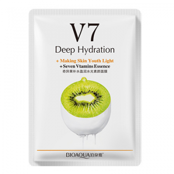 Тканевая витаминная маска для лица BIOAQUA V7 Deep Hydration Киви