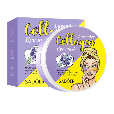 Двухцветные гидрогелевые патчи под глаза SADOER Lavender Collagen увлажняющие, укрепляющие 60 шт