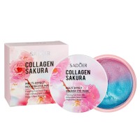 Гидрогелевые патчи для глаз SADOER Collagen Sakura Multi-Effect увлажняющие, питательные 60 шт