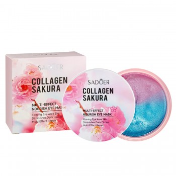 Гидрогелевые патчи для глаз SADOER Collagen Sakura Multi-Effect увлажняющие, питательные 60 шт