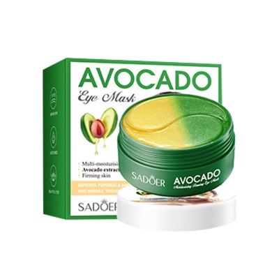 Двухцветные гидрогелевые патчи под глаза SADOER Avocado увлажняющие 60 шт
