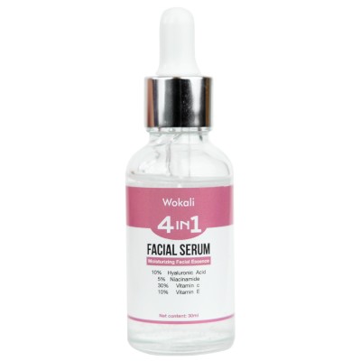 Сироватка Wokali 4 in 1 Facical Serum зволожуюча з гіалуроновою кислотою, вітамінами C, E та ніацинадами 30 мл