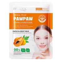 Тканевая маска для лица BIOAQUA Papaya Vitamin C осветляющая, увлажняющая 25 г