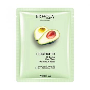 Маска для лица BIOAQUA Niacinome Hydrating Shea Mask с экстрактами авокадо и маслом ши 25 г