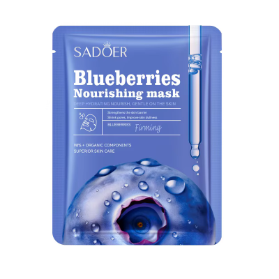 Тканинна маска для обличчя SADOER Blueberry зміцнювальна, живильна 25 г