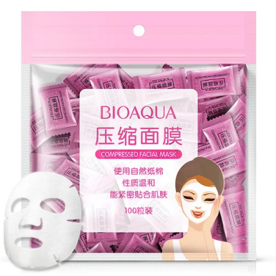Тканевые маски прессованные BIOAQUA Compressed Facial Mask 100 шт