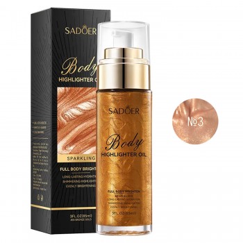 Олія-хайлайтер для тіла SADOER Body Highlight Oil №03 Bronze з ефектом мерехтіння 85 мл