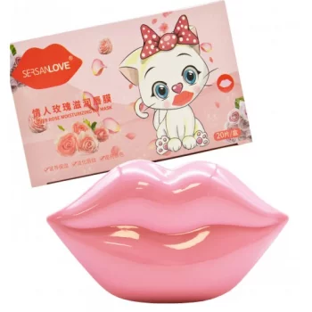 Гидрогелевые патчи для губ SERSANLOVE Lover Rose Moisturizing Lip Mask с экстрактом розы 20 шт