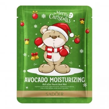 Тканевая маска для лица SADOER Christmas Avocado увлажняющая 25 г