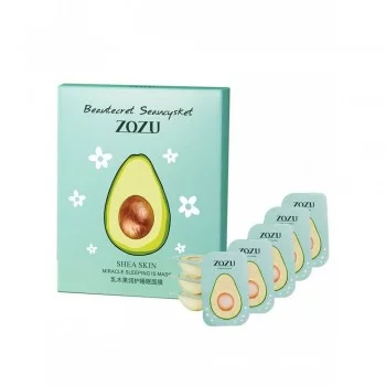 Ночная маска для лица ZOZU Avocado увлажняющая с маслом ши (5 г*8 шт)