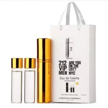 Парфум чоловічий Carolina Herrera 212 VIP Men з феромонами 3х15 мл