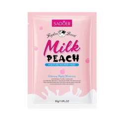Тканинна маска для обличчя SADOER Milk Peach зволожуюча, живильна 30 г